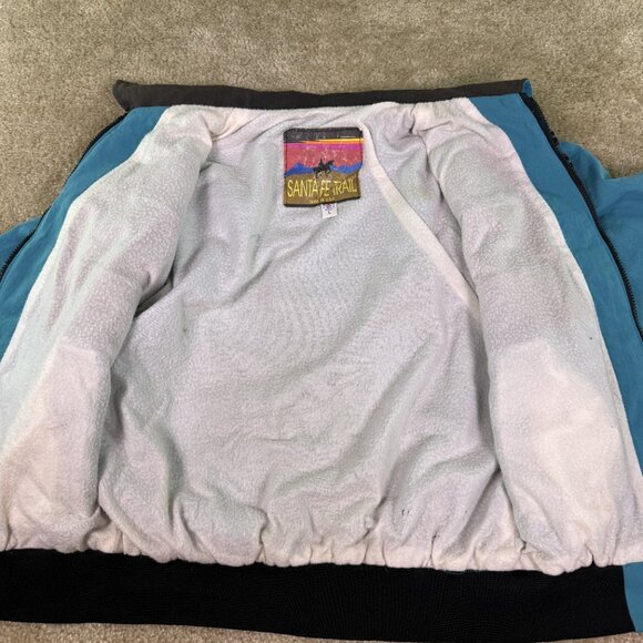 Vintage Santa Fe Trail Zip Up Aztec Windbreaker Jacket Teal Men’s Large - Picture 8 of 10